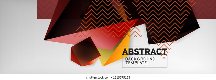 Fondo abstracto geométrico con formas 3d oscuras de color, diseño de afiches de negocios modernos vectoriales o tecno