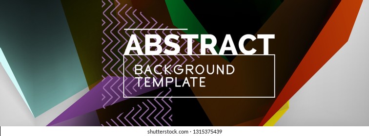 Geometric abstract background with color dark 3d shapes, vector modern business or techno poster design