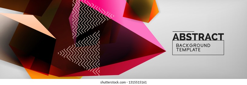 Fondo abstracto geométrico con formas 3d oscuras de color, diseño de afiches de negocios modernos vectoriales o tecno