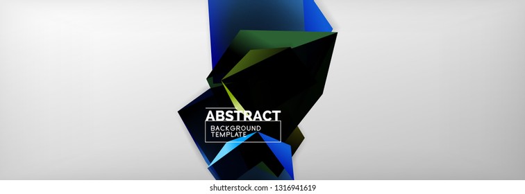 Fondo abstracto geométrico con formas 3d oscuras de color, diseño de afiches de negocios modernos vectoriales o tecno