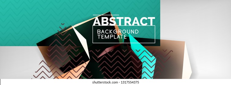 Fondo abstracto geométrico con formas 3d oscuras de color, diseño de afiches de negocios modernos vectoriales o tecno