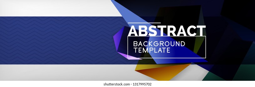 Geometrischer abstrakter Hintergrund mit dunklen, dunklen 3D-Formen, Vektormodernes Business- oder Techno-Poster-Design