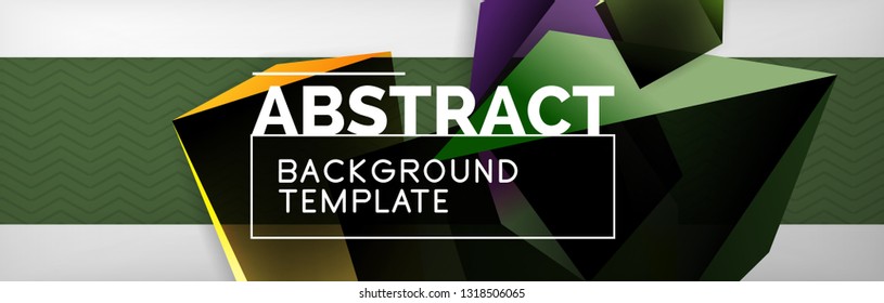Geometric abstract background with color dark 3d shapes, vector modern business or techno poster design