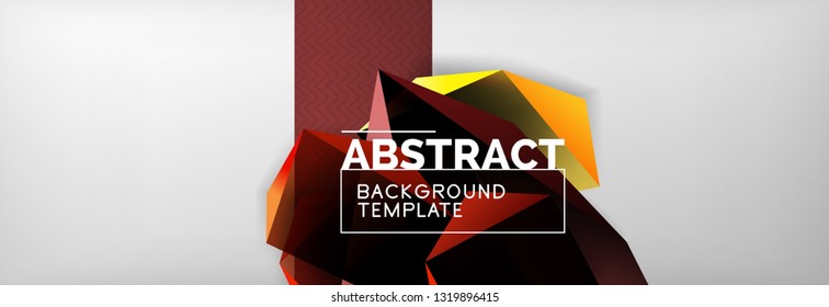 Geometric abstract background with color dark 3d shapes, vector modern business or techno poster design