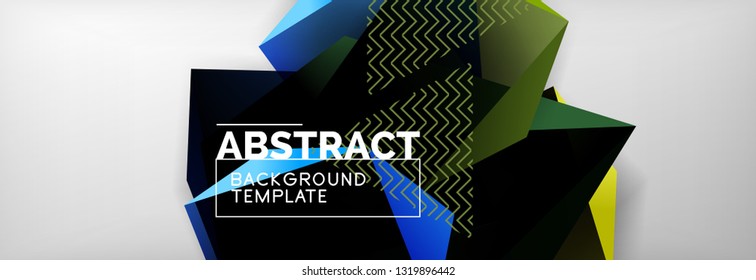 Fondo abstracto geométrico con formas 3d oscuras de color, diseño de afiches de negocios modernos vectoriales o tecno