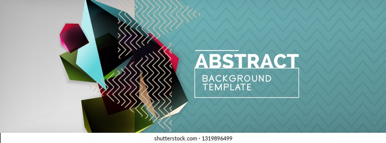 Fondo abstracto geométrico con formas 3d oscuras de color, diseño de afiches de negocios modernos vectoriales o tecno