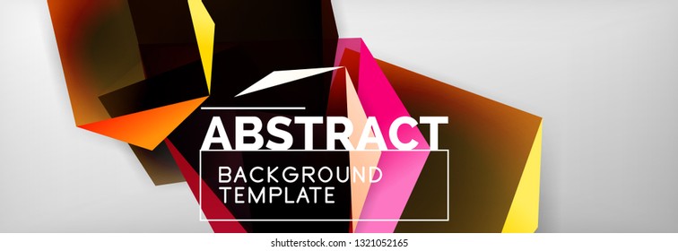 Geometric abstract background with color dark 3d shapes, vector modern business or techno poster design