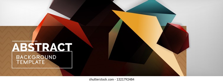 Fondo abstracto geométrico con formas 3d oscuras de color, diseño de afiches de negocios modernos vectoriales o tecno