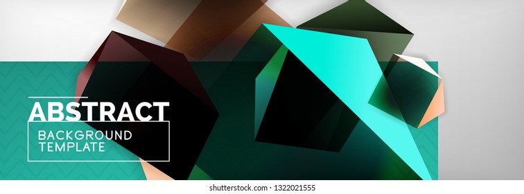 Fondo abstracto geométrico con formas 3d oscuras de color, diseño de afiches de negocios modernos vectoriales o tecno
