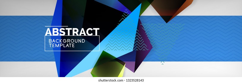 Fondo abstracto geométrico con formas 3d oscuras de color, diseño de afiches de negocios modernos vectoriales o tecno