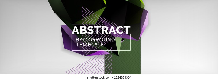 Geometric abstract background with color dark 3d shapes, vector modern business or techno poster design