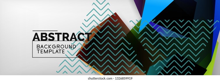 Geometrischer abstrakter Hintergrund mit dunklen, dunklen 3D-Formen, Vektormodernes Business- oder Techno-Poster-Design