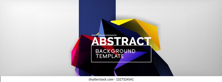Geometric abstract background with color dark 3d shapes, vector modern business or techno poster design