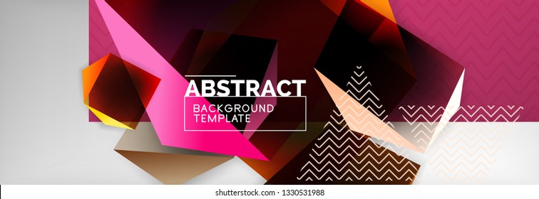 Geometrischer abstrakter Hintergrund mit dunklen, dunklen 3D-Formen, Vektormodernes Business- oder Techno-Poster-Design