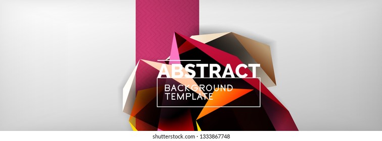 Fondo abstracto geométrico con formas 3d oscuras de color, diseño de afiches de negocios modernos vectoriales o tecno
