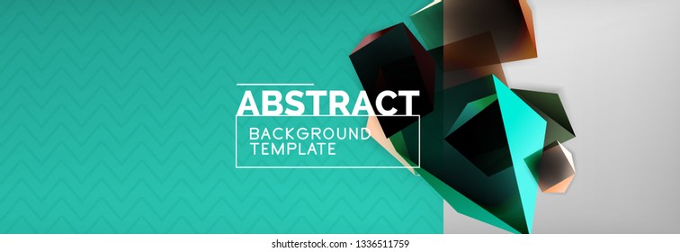 Geometric abstract background with color dark 3d shapes, vector modern business or techno poster design