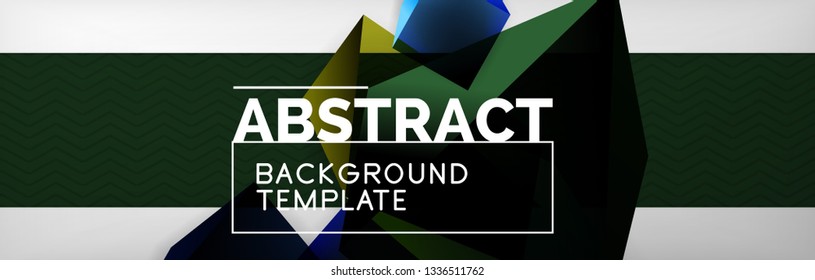 Geometric abstract background with color dark 3d shapes, vector modern business or techno poster design