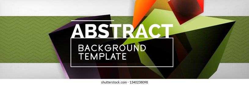 Geometrischer abstrakter Hintergrund mit dunklen, dunklen 3D-Formen, Vektormodernes Business- oder Techno-Poster-Design