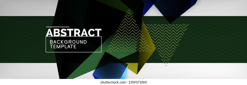 Geometrischer abstrakter Hintergrund mit dunklen, dunklen 3D-Formen, Vektormodernes Business- oder Techno-Poster-Design