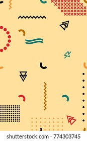 Geometric abstract background color pattern in hipster style. Suitable for posters, postcards, fabric or wrapping paper