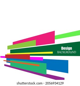 Geometric abstract background of colored horizontal rectangles, design element