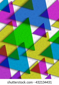 Geometric abstract background of colored transparent triangles. Polygonal vivid pattern. Concept: advertising, business, success.
