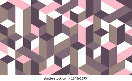 Geometric abstract background with colorful 3d blocks. Vector illustration.

