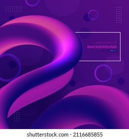 Geometric abstract background with colorful fluid wave. Shape of 3d gradient flow. Illustration in vector format