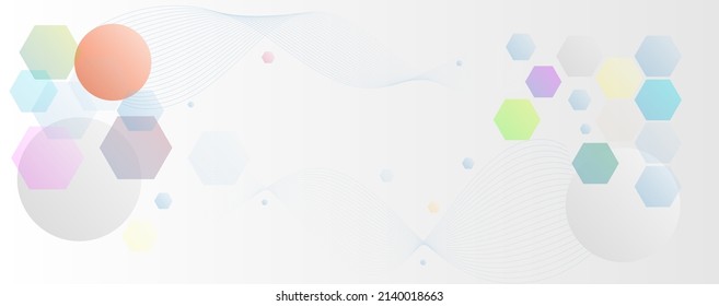 Geometric abstract background with colorful hexagons. Structure molecule and communication. Science, technology and medical concept. Vector illustration