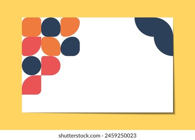 Geometric abstract background. Composition of simple geometric shapes. For use in presentations, flyers and leaflets, business cards, lending, website design, background for banner. Vector.