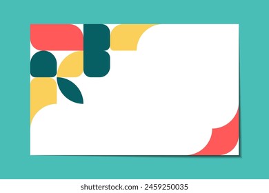 Geometric abstract background. Composition of simple geometric shapes. For use in presentations, flyers and leaflets, business cards, lending, website design, background for banner. Vector.