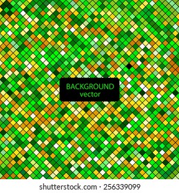 Geometric abstract background. The composition of small diamonds . Abstract pattern in cold colours. Small details, green and gold scheme.