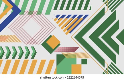 Geometric abstract background. With the concept of 4 corners and solid colors without gradation. Perfect for a variety of background design base materials