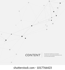 Geometric abstract background with connect lines and dots. Technology molecular structure.