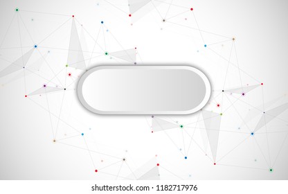 Geometric abstract background with connected dots and lines. Molecular structure and communication. Digital technology background and network connection