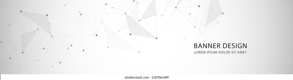Geometric abstract background with connected dots and lines. Molecular structure and communication. Digital technology background and network connection
