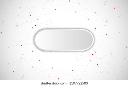 Geometric abstract background with connected dots and lines. Molecular structure and communication. Digital technology background and network connection