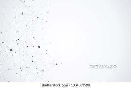 Geometric abstract background with connected dots and lines. Global network concept and communication technology