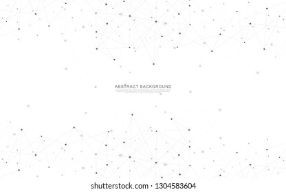 Geometric abstract background with connected dots and lines. Global network concept and communication technology