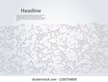 Geometric abstract background with connected dots and lines. Molecular structure and communication. Digital technology background and network connection Vector illustration EPS10 for business design