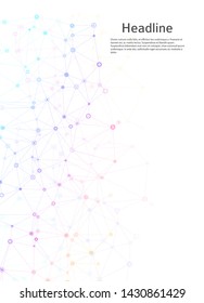Geometric abstract background with connected dots and lines. Molecular structure and communication. Digital technology background and network connection Vector illustration EPS10 for business design 