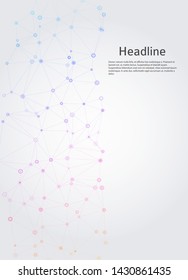 Geometric abstract background with connected dots and lines. Molecular structure and communication. Digital technology background and network connection Vector illustration EPS10 for business design 