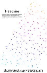Geometric abstract background with connected dots and lines. Molecular structure and communication. Digital technology background and network connection Vector illustration EPS10 for business design
