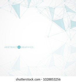 Geometric abstract background with connected line and dots. Structure molecule and communication. Big Data Visualization. Medical, technology, science background. Vector illustration