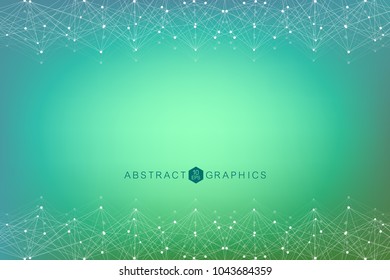 Geometric abstract background with connected line and dots. Big Data Visualization. Global network connection vector. Simple graphic background communication. Technology, science background
