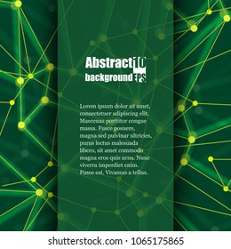 Geometric abstract background with connected line and dots. Structure molecule and communication. Brochure template with abstract background. Eps10 Vector illustration