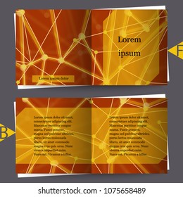 Geometric abstract background with connected line and dots. Structure molecule and communication. Brochure template with abstract background. Eps10 Vector illustration