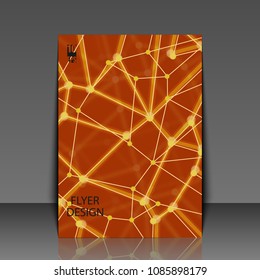 Geometric abstract background with connected line and dots. Structure molecule and communication. Template flyer with abstract background. Eps10 Vector illustration