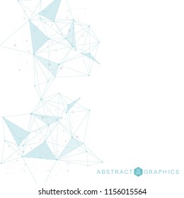 Geometric abstract background with connected line and dots. Structure molecule and communication. Scientific concept for your design. Medical, technology, science background. Vector illustration
