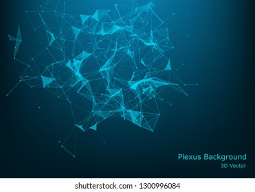 Geometric abstract background with connected line and dots. Graphic background for your design.
